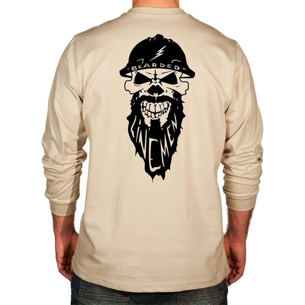 Bearded Lineman Graphic FR Shirt with Front Pocket Logo - Image 3
