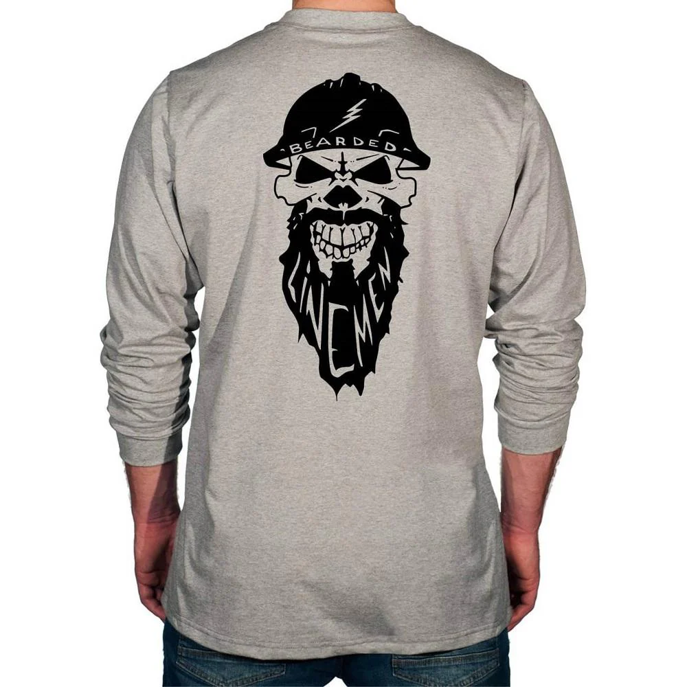 Bearded Lineman Graphic FR Shirt with Front Pocket Logo - Image 5