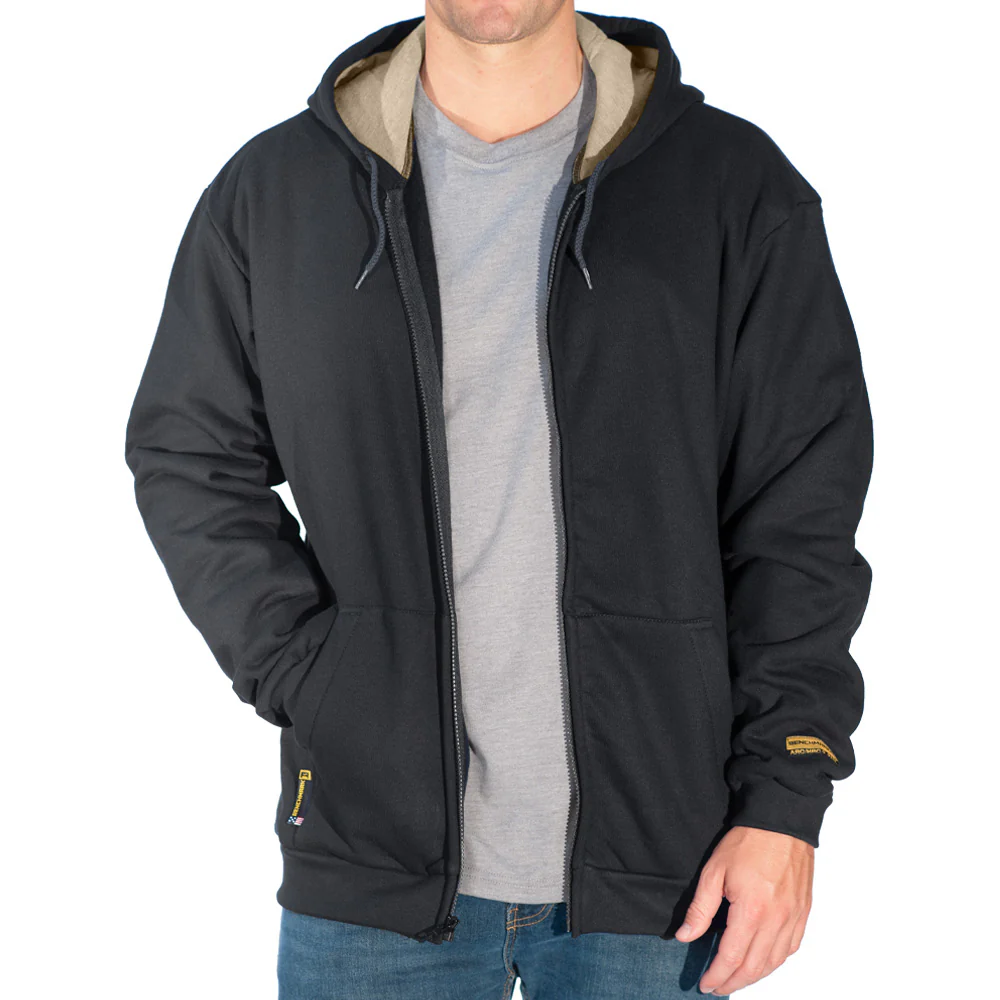 Zip-Up Black FR Hooded Sweatshirt - Image 5