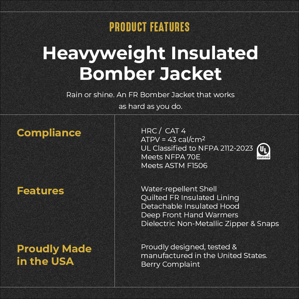 Heavyweight Insulated Bomber Jacket and Removable Hood - Image 6