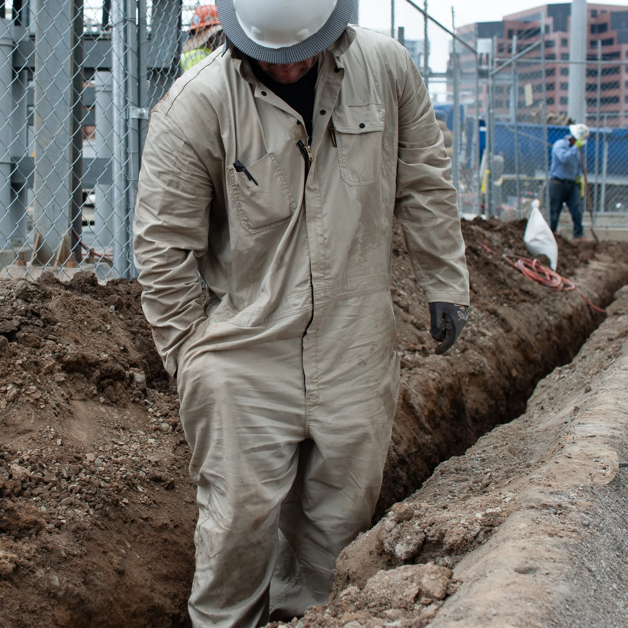 Flame Resistant Featherweight Beige Coveralls - Image 4