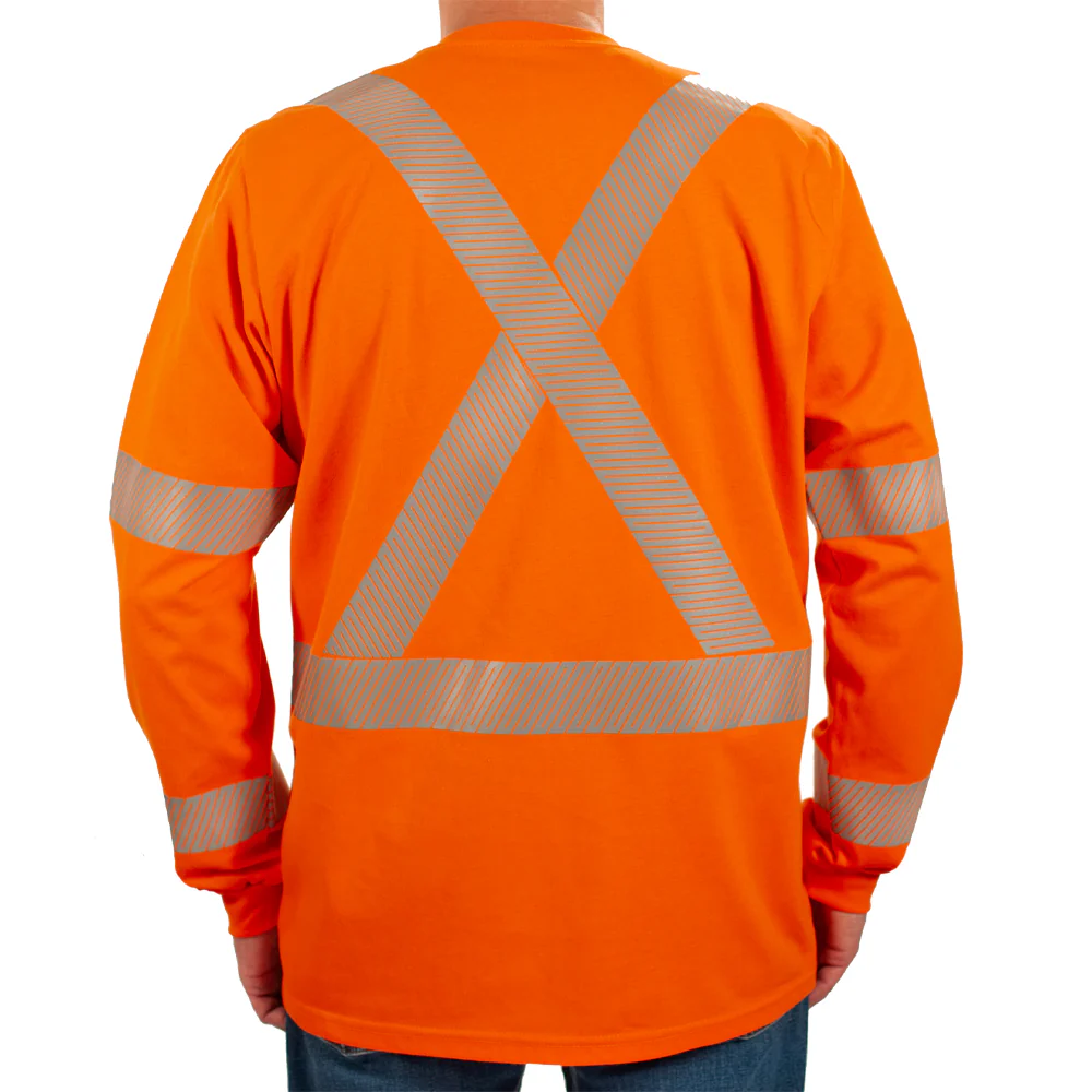 Enhanced Visibility FR Shirt with Silver Striping - X Pattern Back Striping - Image 3