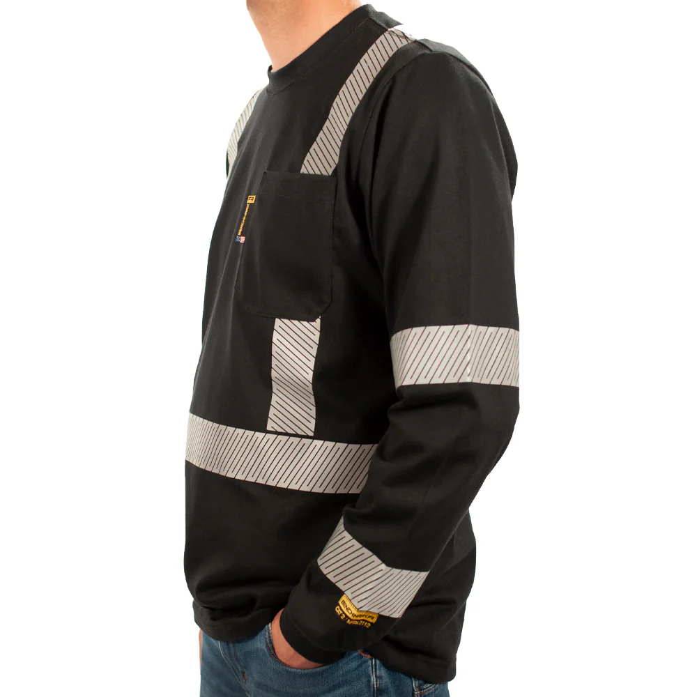 Enhanced Visibility FR Shirt with Silver Striping - X Pattern Back Striping - Image 5