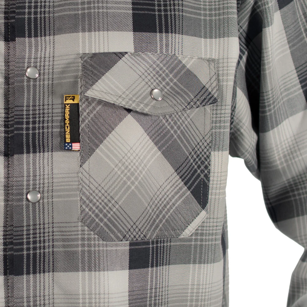 Santana Black and Silver FR Stretch Plaid Shirt - Image 8