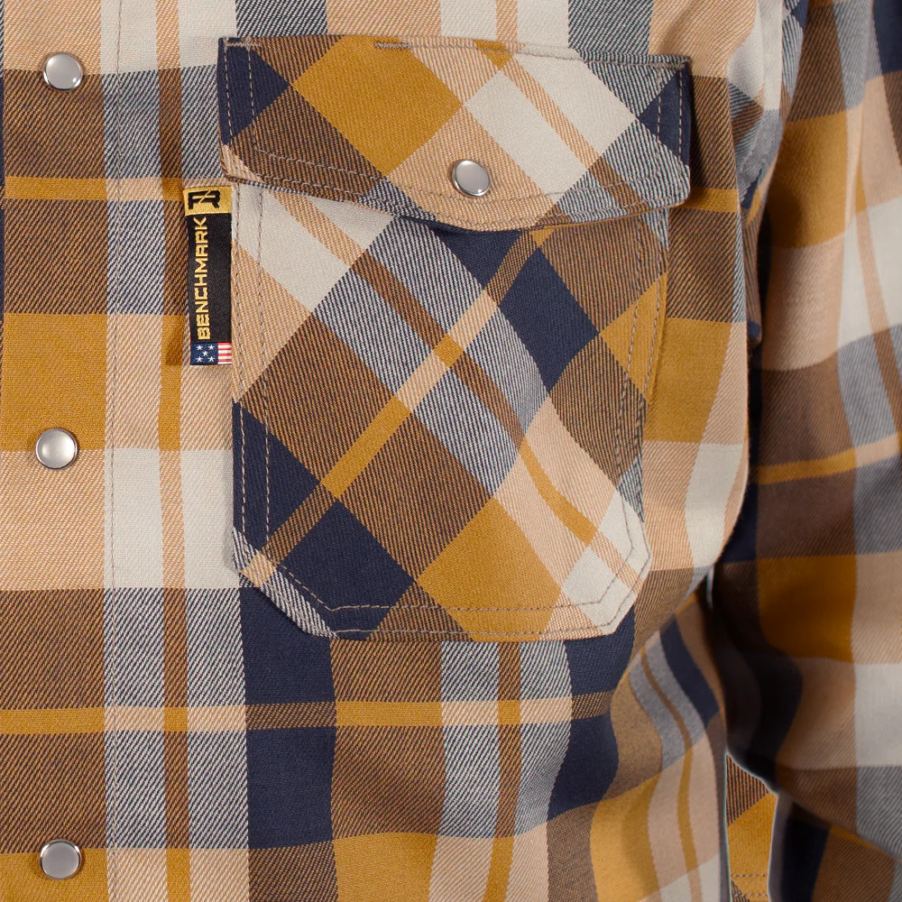 Tailgate Navy Rust FR Stretch Plaid Shirt - Image 9